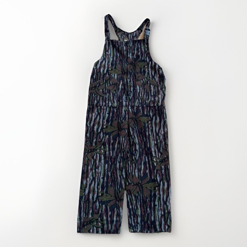 Vintage 90s Savana Bib Overalls Men Sz L Camo Polar fleece Tech Hunting Fishing